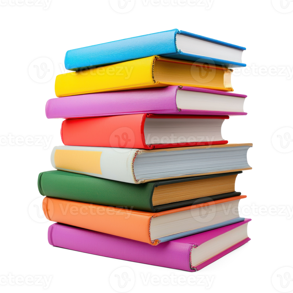 stack of books on transparent background png