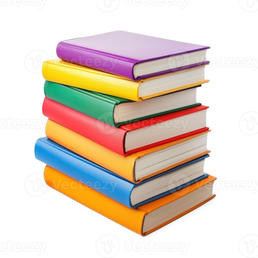 a stack of books on a transparent background png