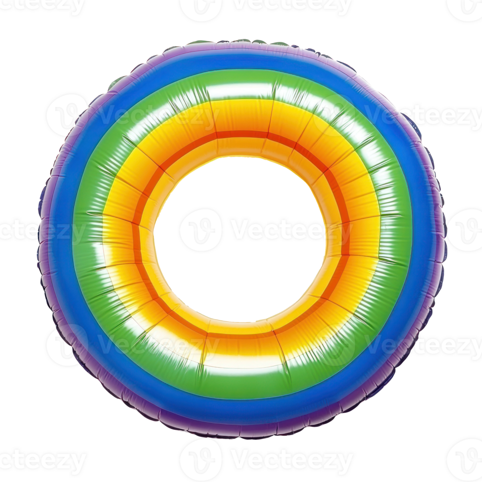 Colorful Inflatable pool top view isolate on transparent background png