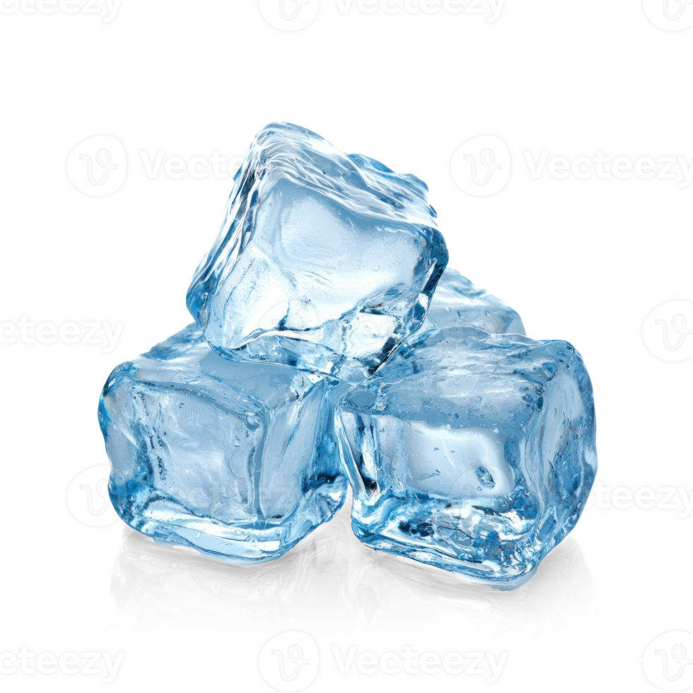 Four ice cube isolate on transparent background png