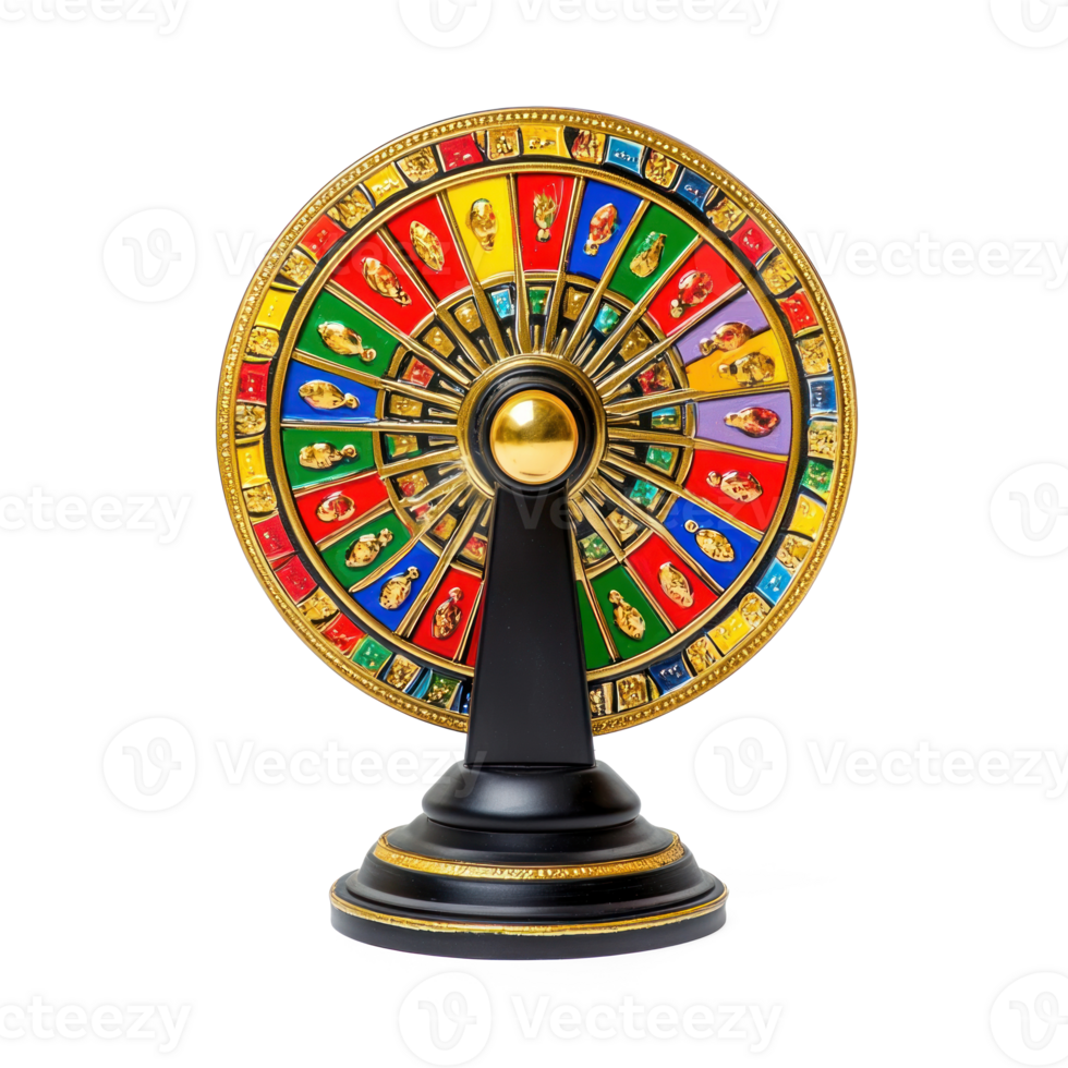 Modern Wheel of fortune game front view isolate on transparent background png