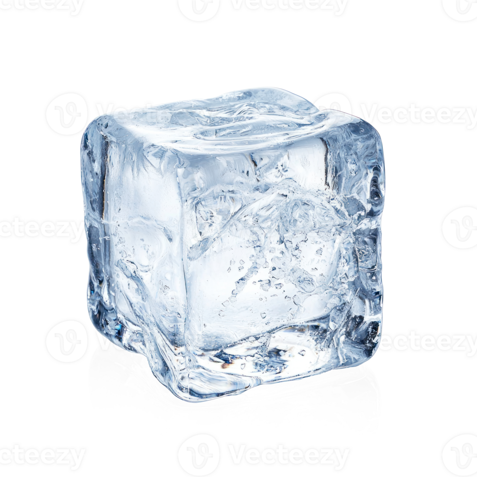 One ice cube on transparent background png