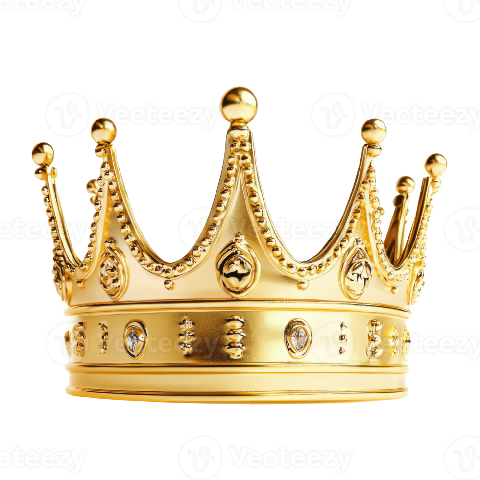 Royal golden crown on transparent background png