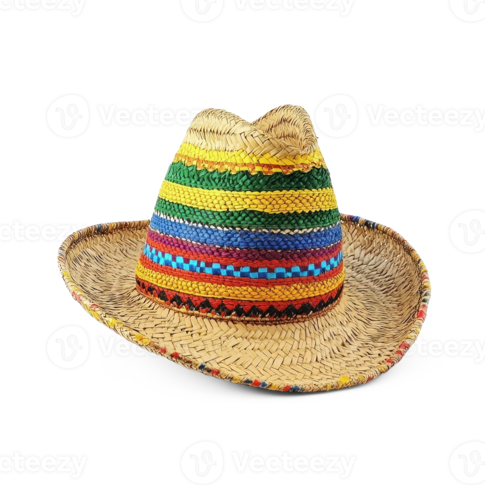 Colorful Sombreros hat, carnival concept isolate on transparent background png