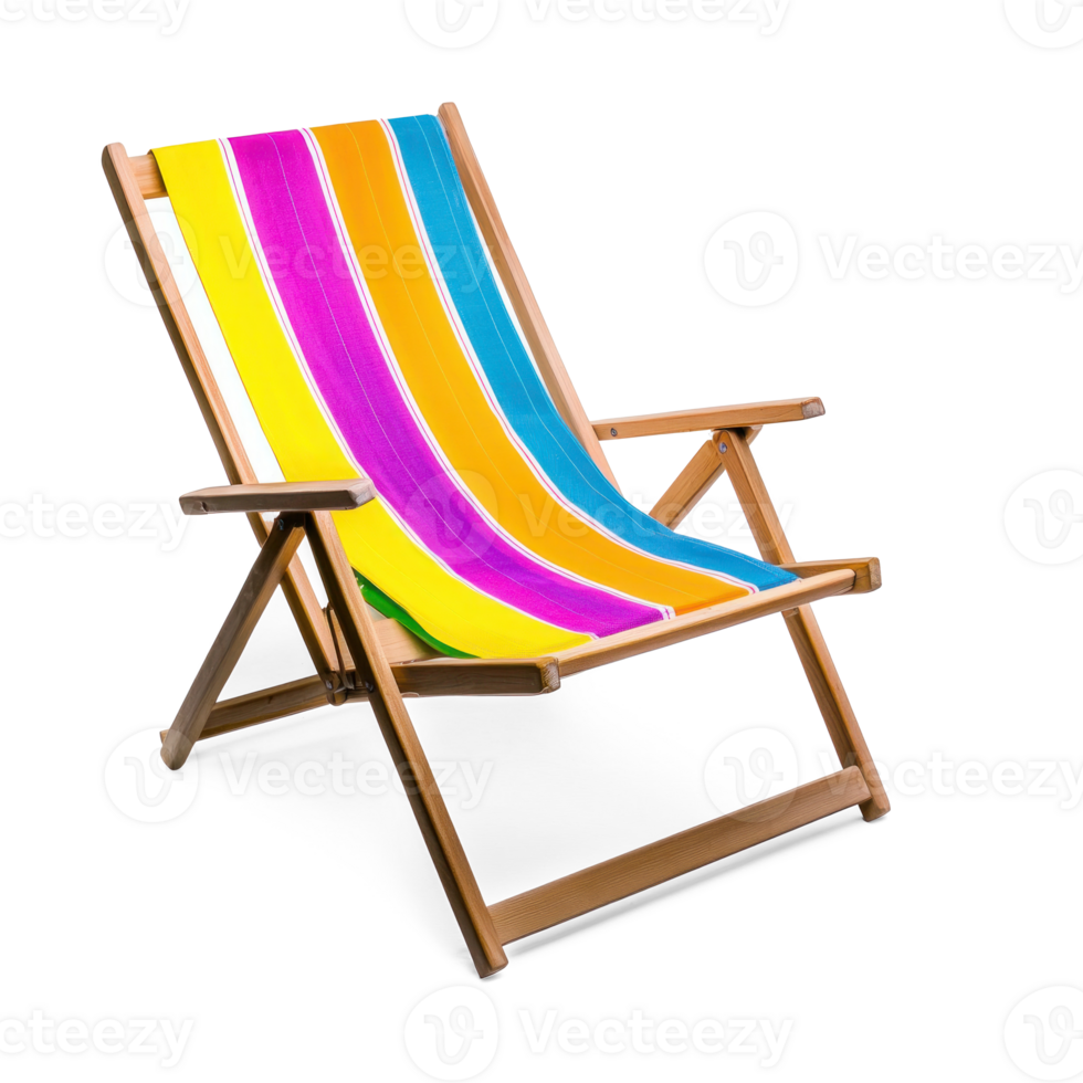 Colorful holiday Deck Chair isolate on transparent background png