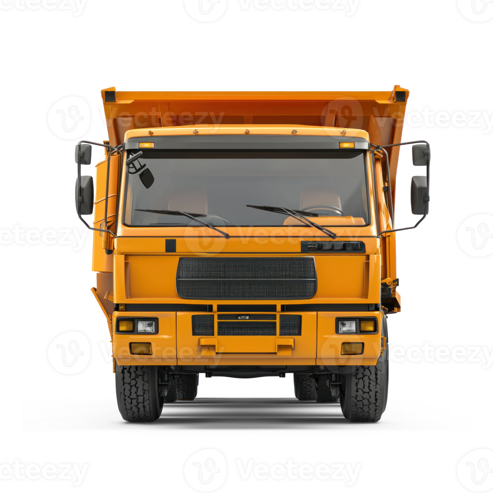 Garbage trucks front view isolate on transparent background png