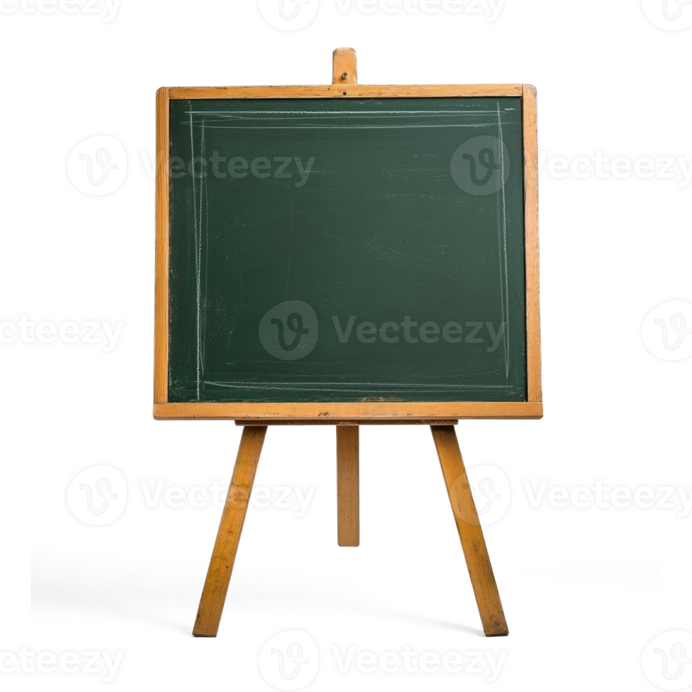 a blackboard with a wooden stand on a transparent background png