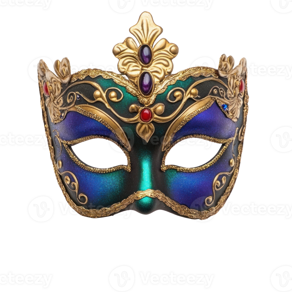 A mardi gras mask with decoration isolate on transparent background png