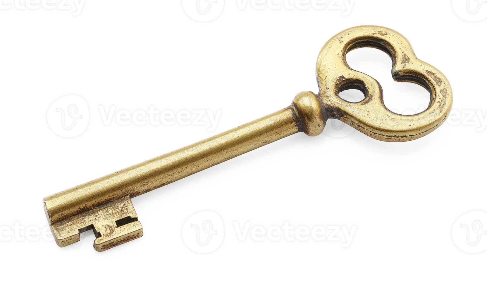 Golden key isolate on transparent background png