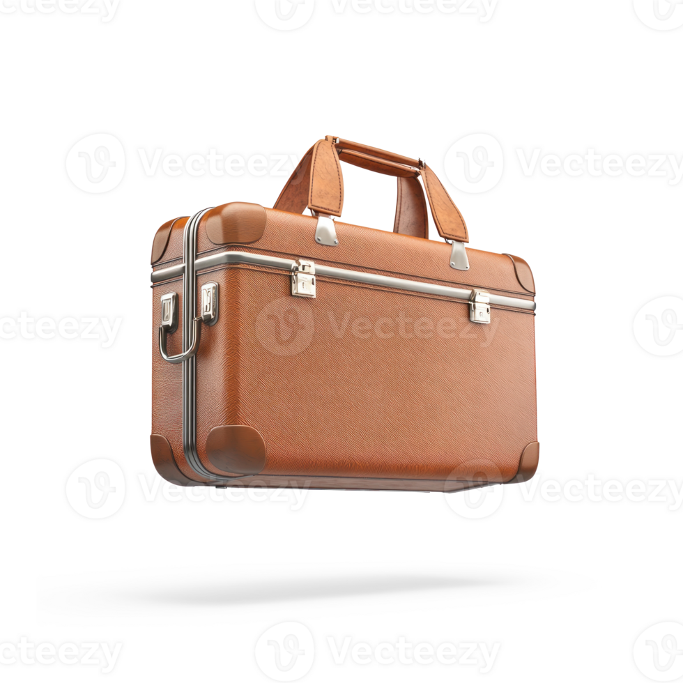 Travel suitcase flying isolate on transparent background png