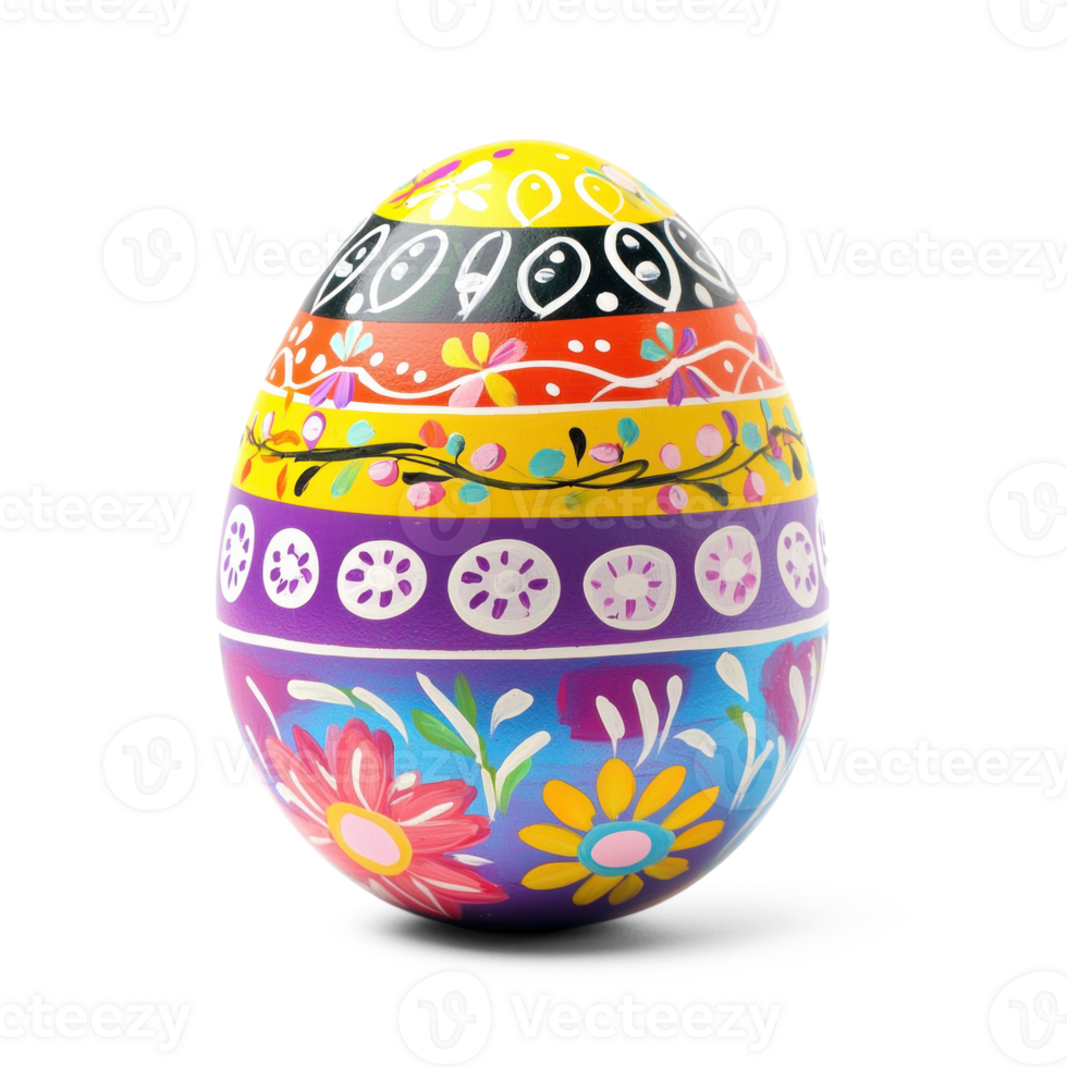 Colorful Easter egg isolate on transparent background png