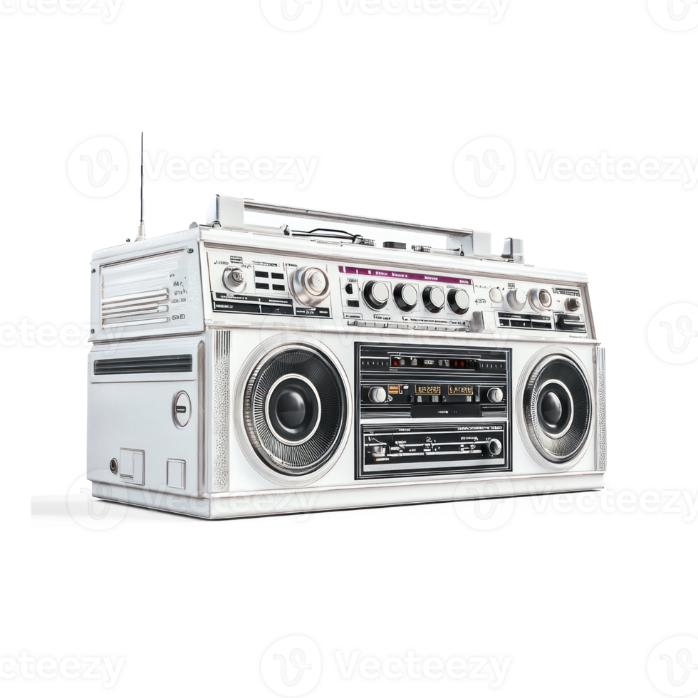 an old style boombox on a transparent background png