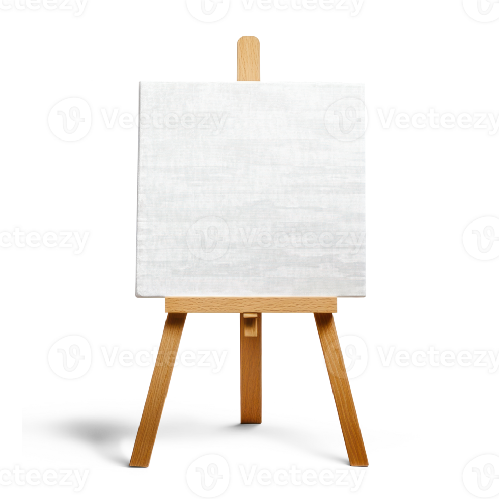 an easel with a blank canvas isolate on transparent background png