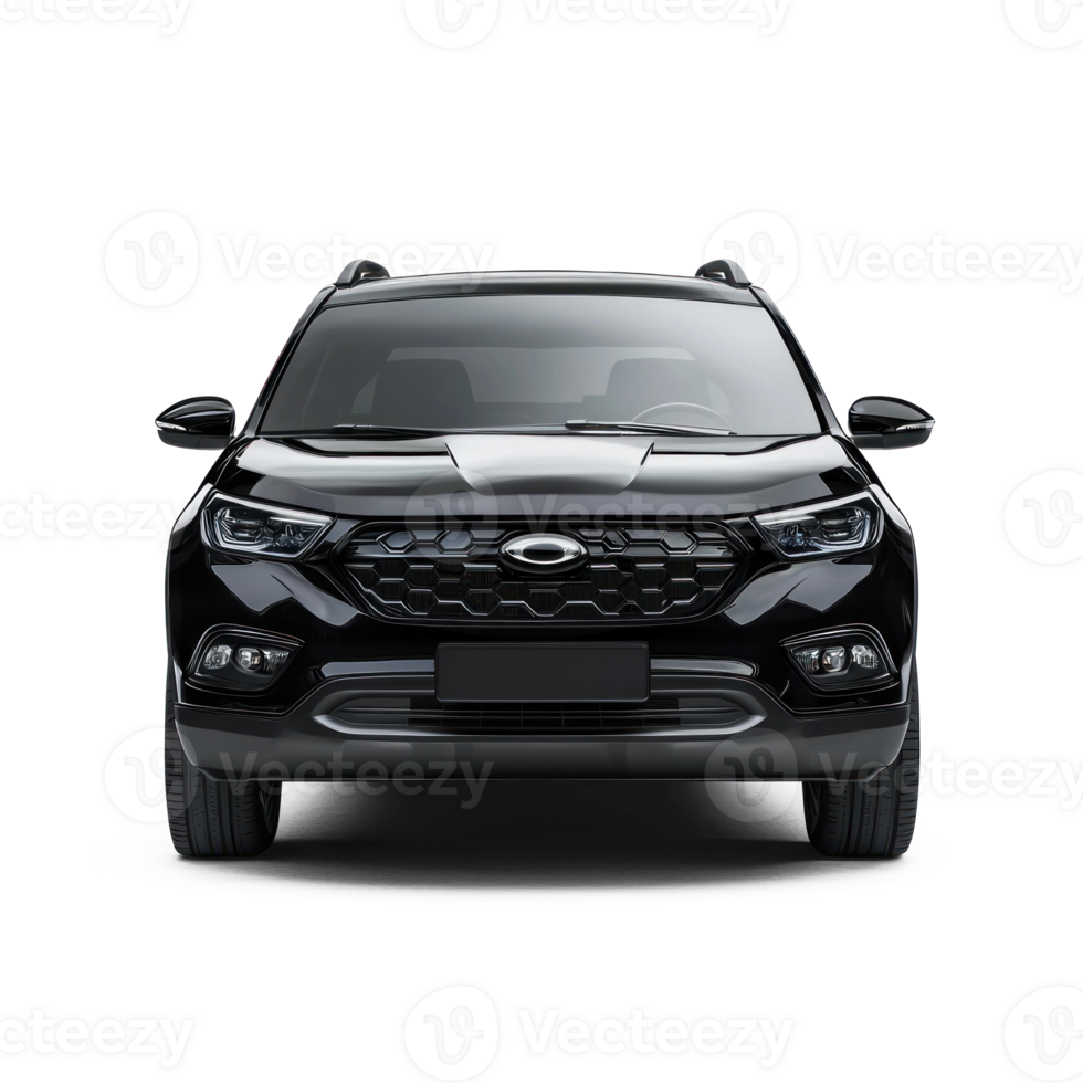 Black modern SUV car no brand name isolate on transparent background png