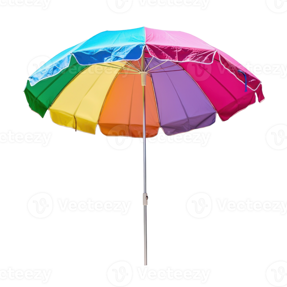Colorful Beach Umbrella isolate on transparent background png