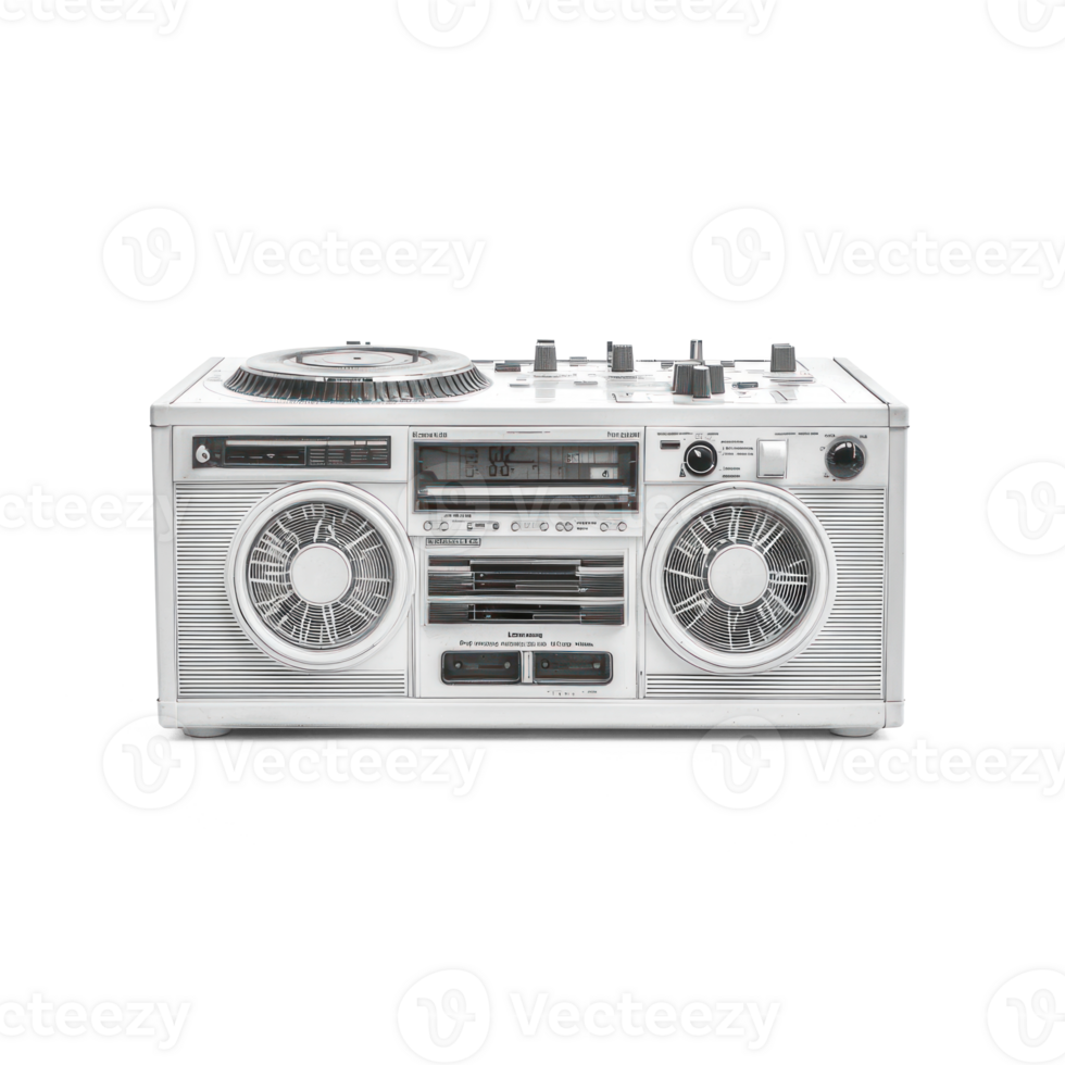 White Boombox isolate on transparent background png
