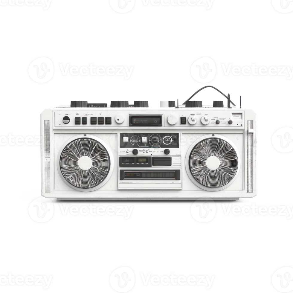 a white boombox on a transparent background png