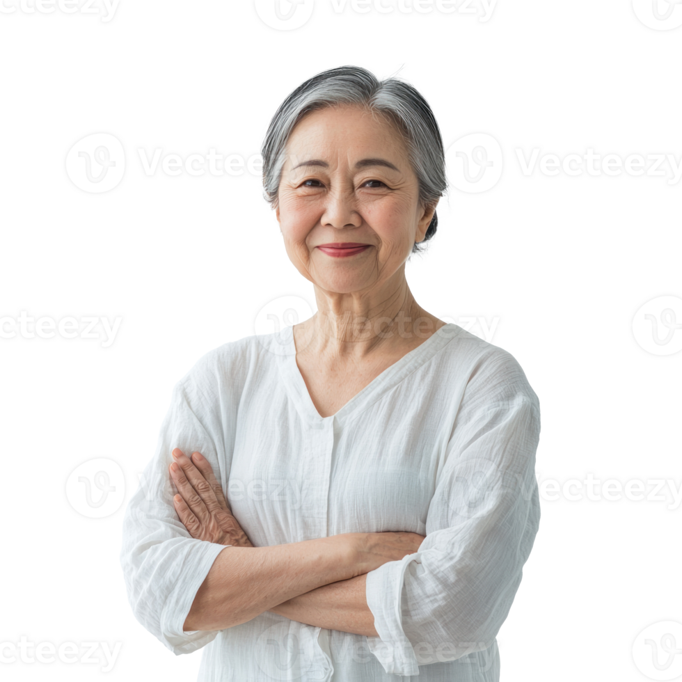 an asian woman with her arms crossed png