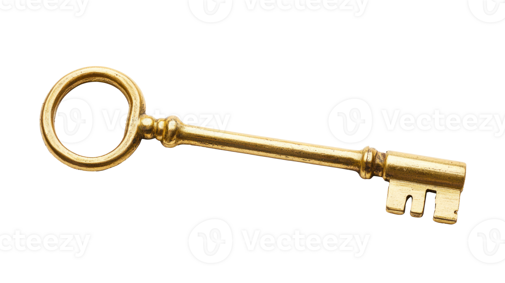 A gold key on transparent background png