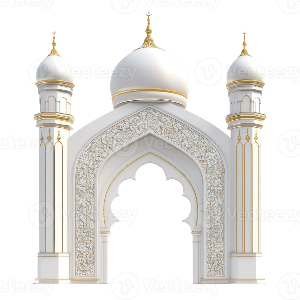 mosque gate of Eid mubarak isolate on transparent background png