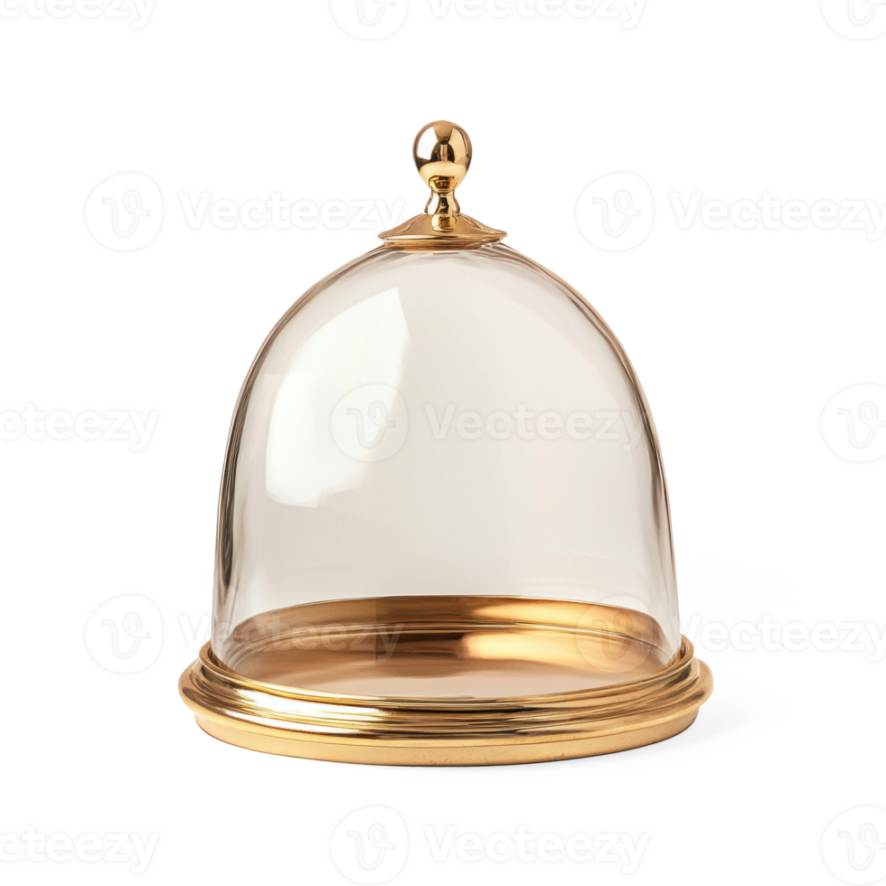 Gold cloche isolate on transparent background png