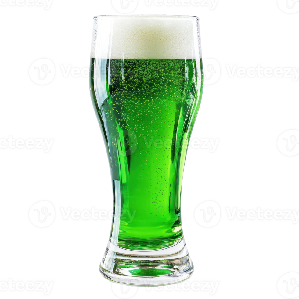 Glass of Green beer St. Patrick's Day concept isolate on transparent background png