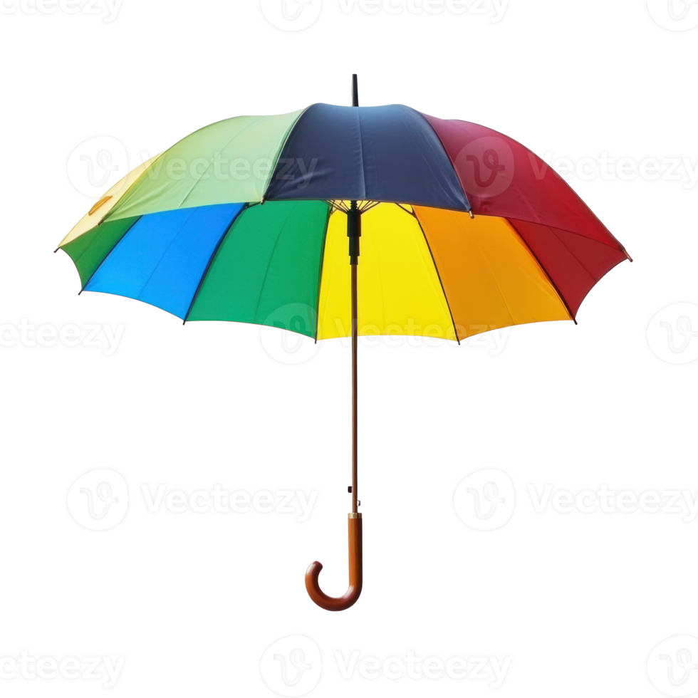an umbrella with a rainbow colored handle png