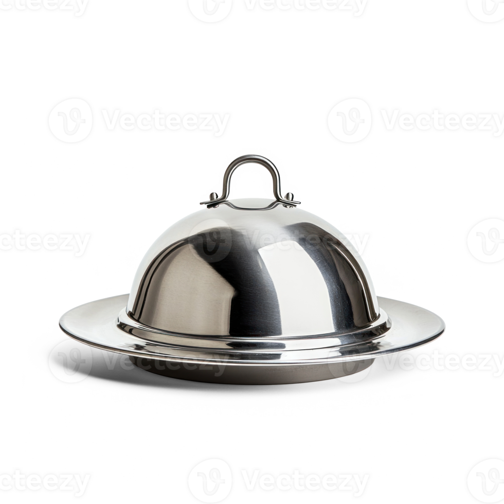 stainless steel cloche open isolate on transparent background png