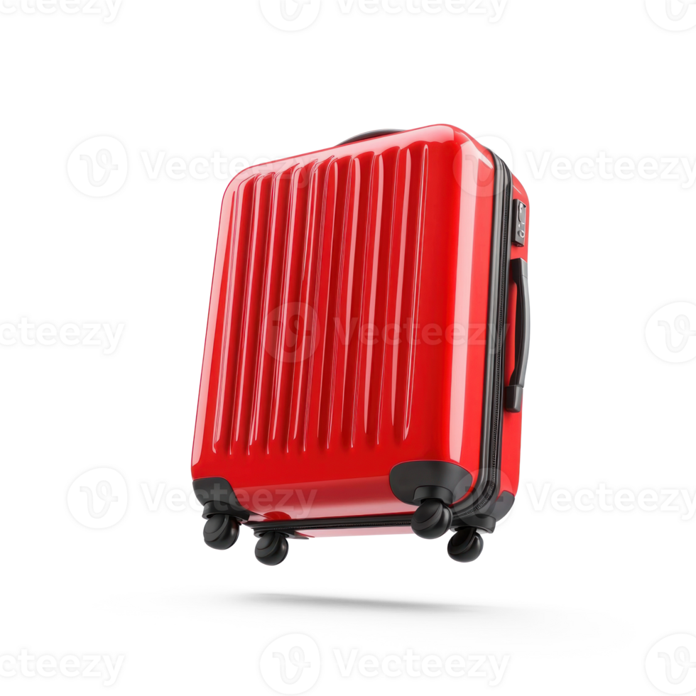 red suitcase on transparent background png