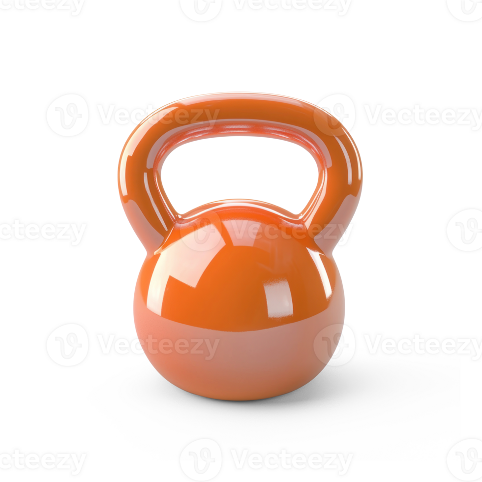 an orange kettlebell on transparent background png