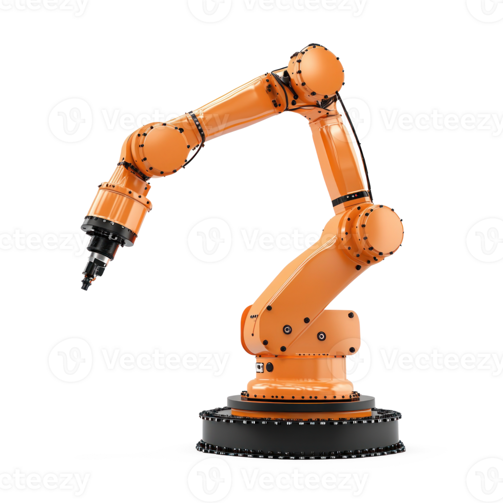 Industry Robotic Arm isolate on transparent background png