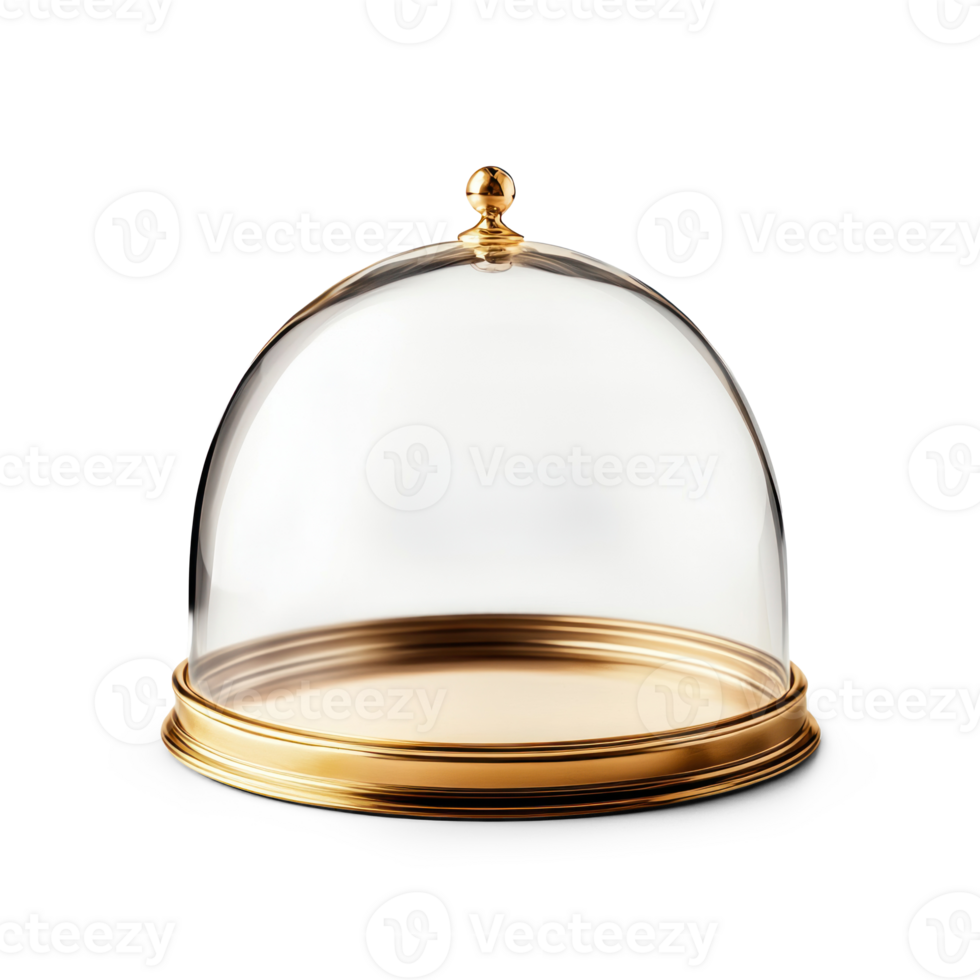 Gold cloche open isolate on transparent background png
