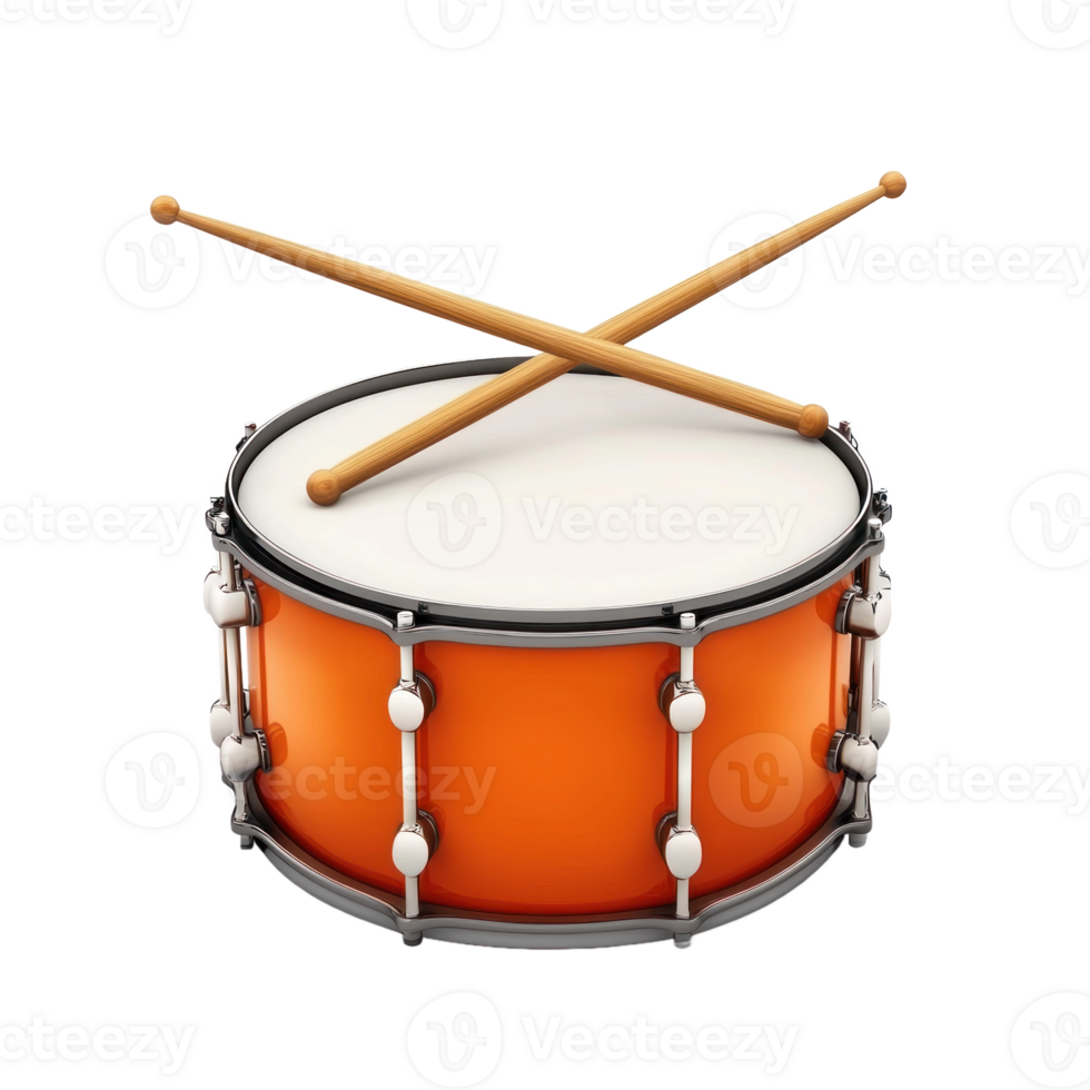 an orange drum with two sticks on it png