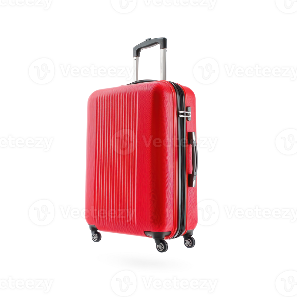A red suitcase on transparent background png