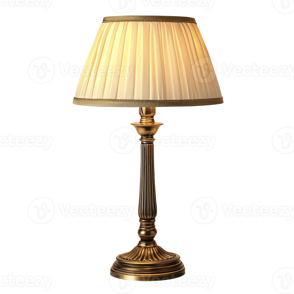 Classic table lamp side view isolate on transparent background png