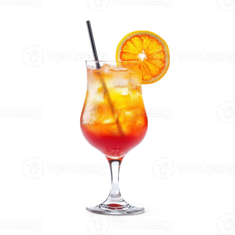 a glass of orange juice with a straw and a slice of orange png