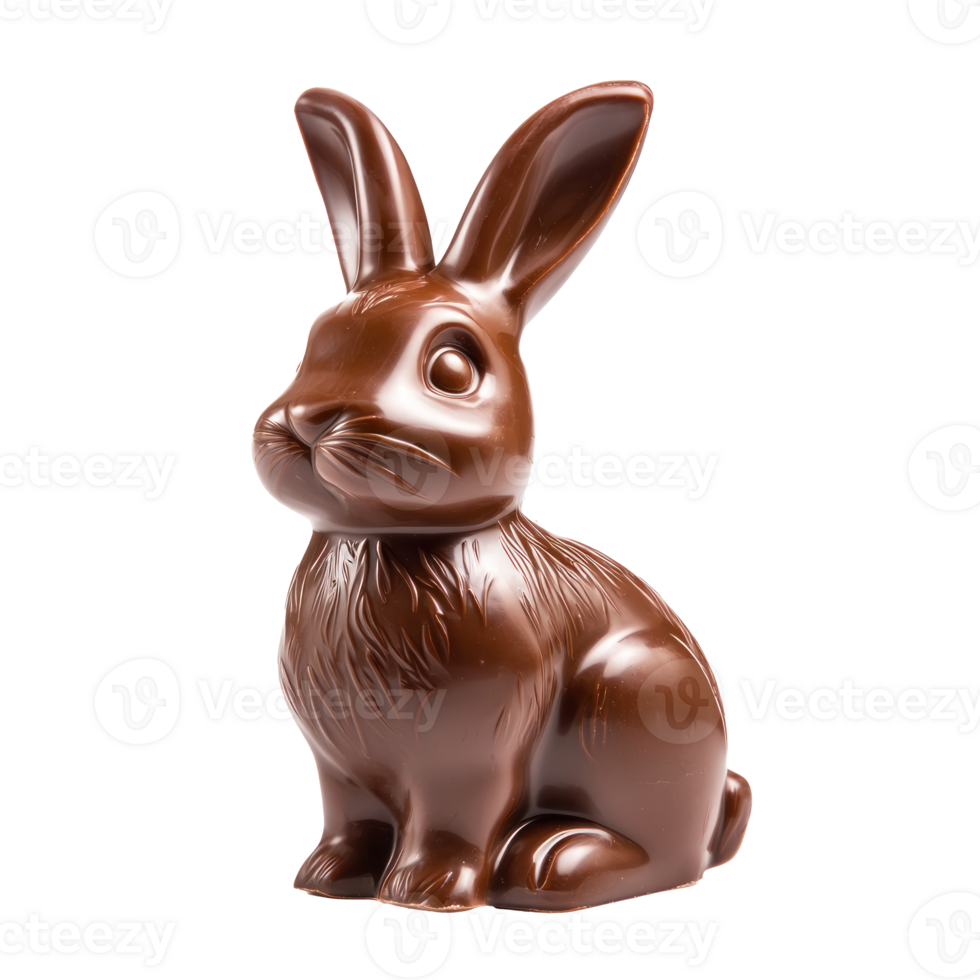 a chocolate bunny on a transparent background png