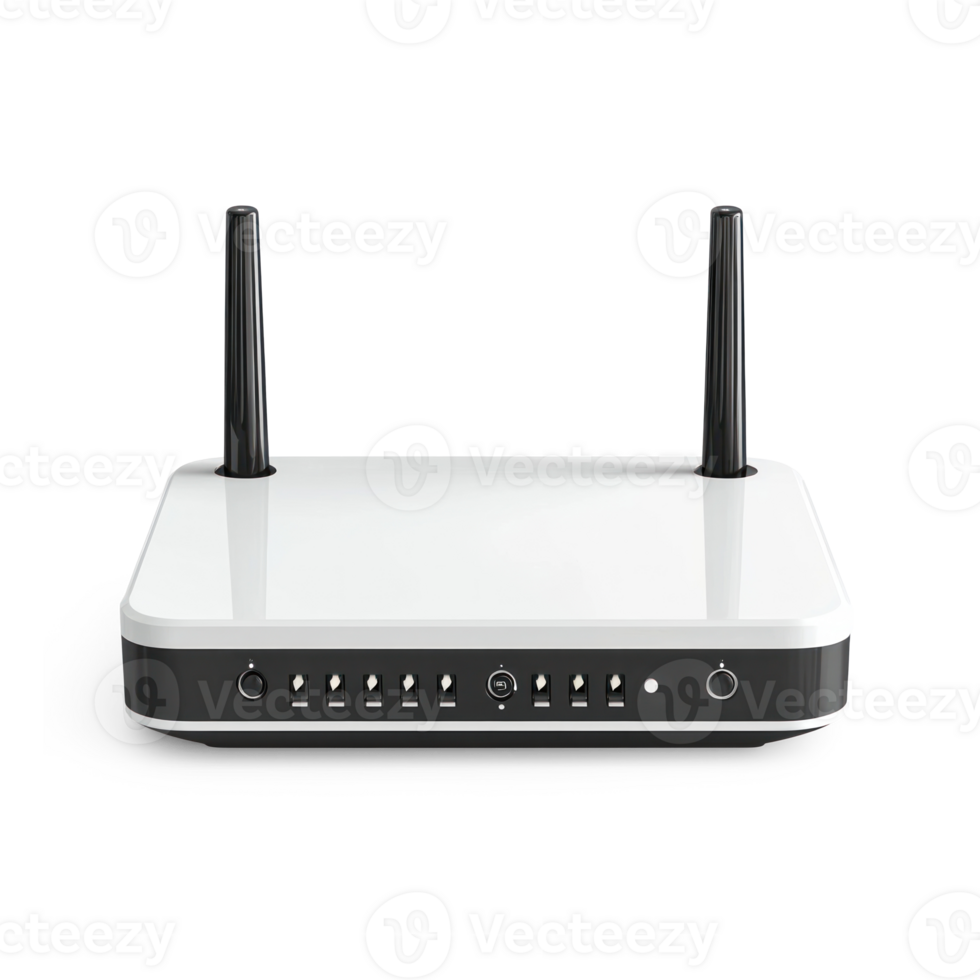 Modern wifi router front view isolate on transparent background png