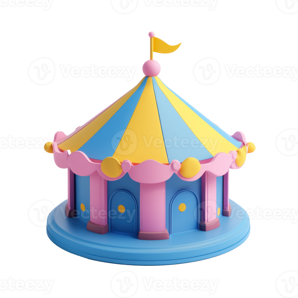 a cartoon circus tent on a transparent background png