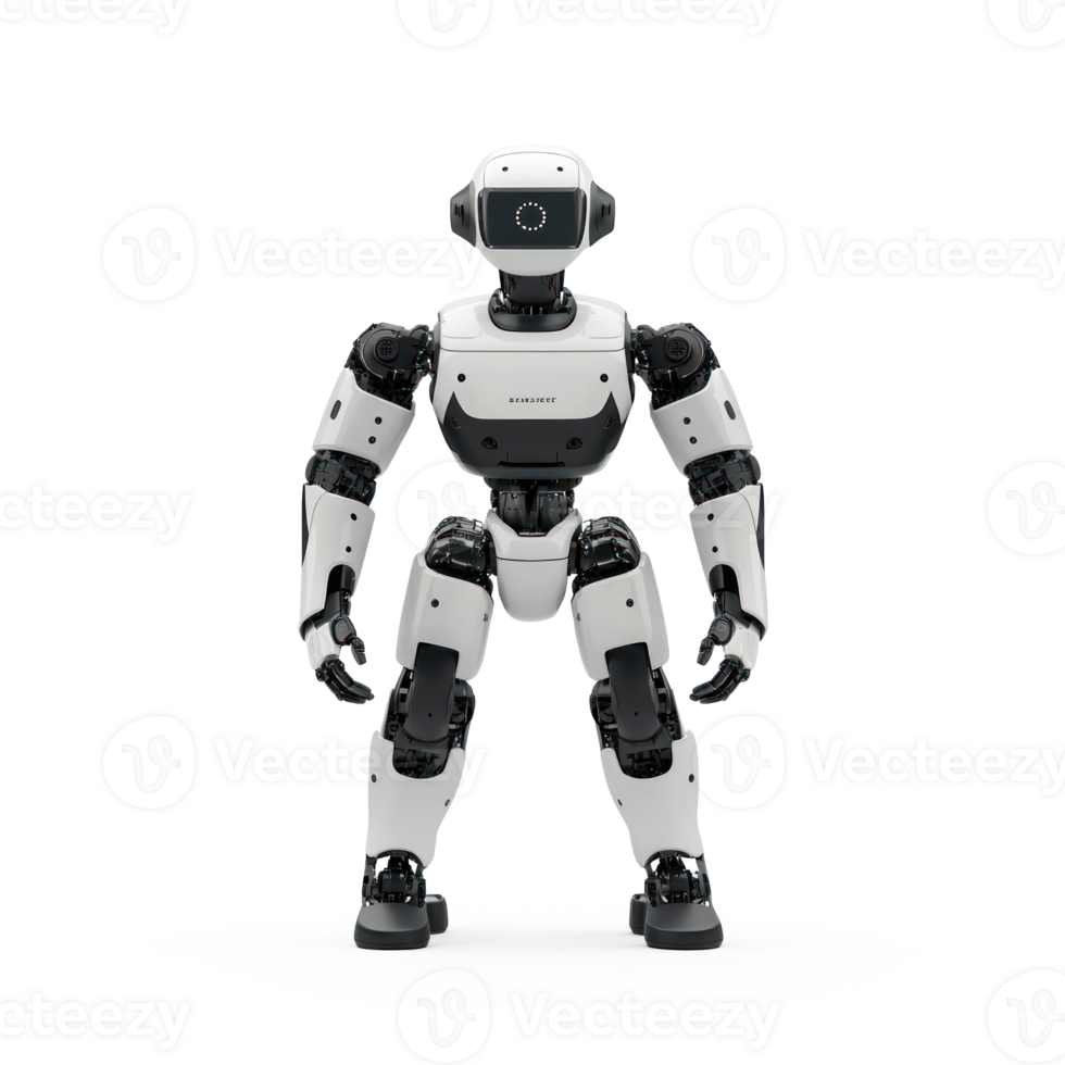 a robot standing on transparent background png
