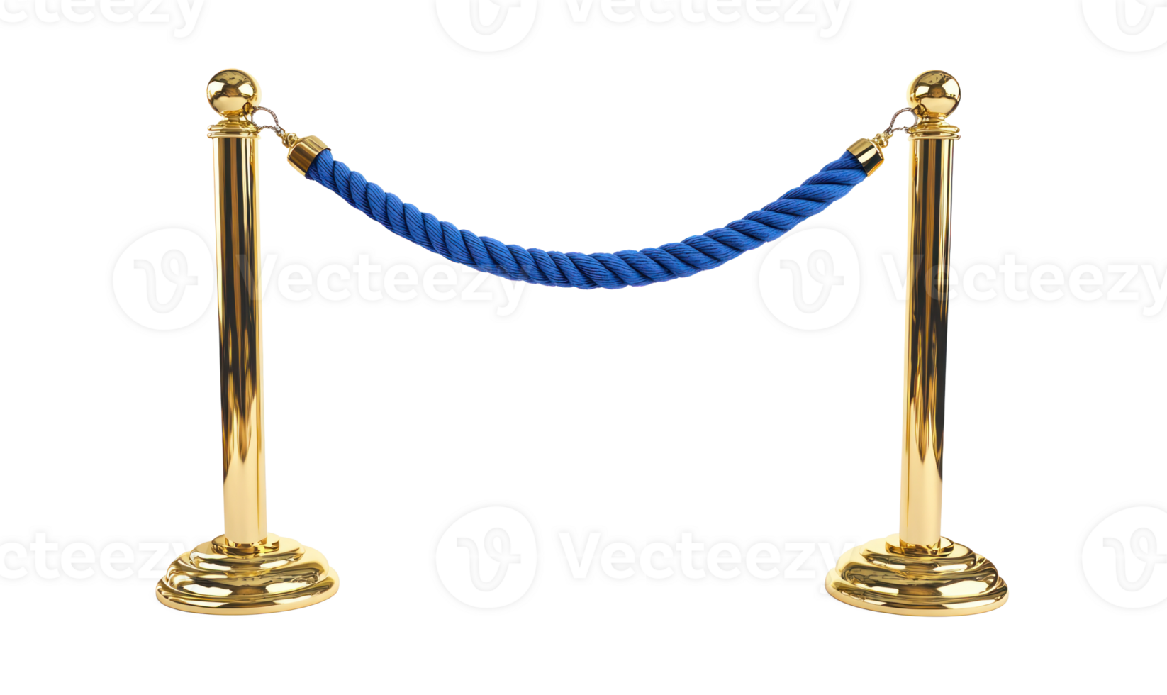 gold and blue rope barrier on transparent background png