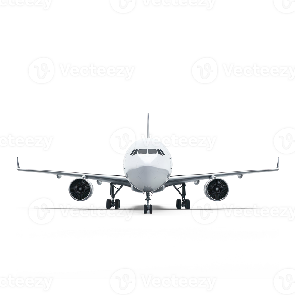 Airplane front view isolate on transparent background png