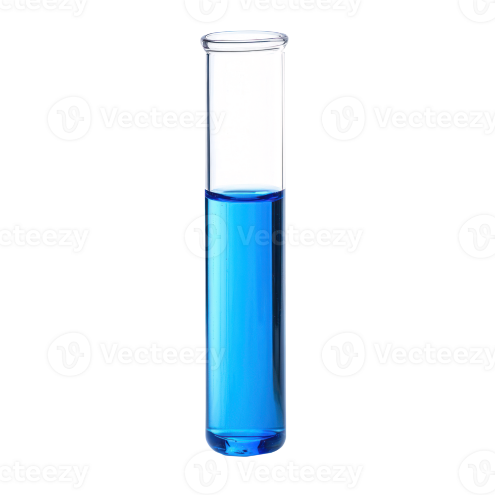 blue liquid in a test tube on a transparent background png