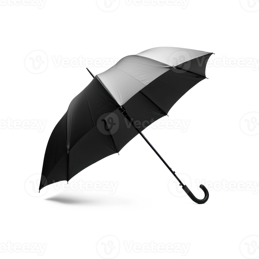 an open black umbrella on a transparent background png