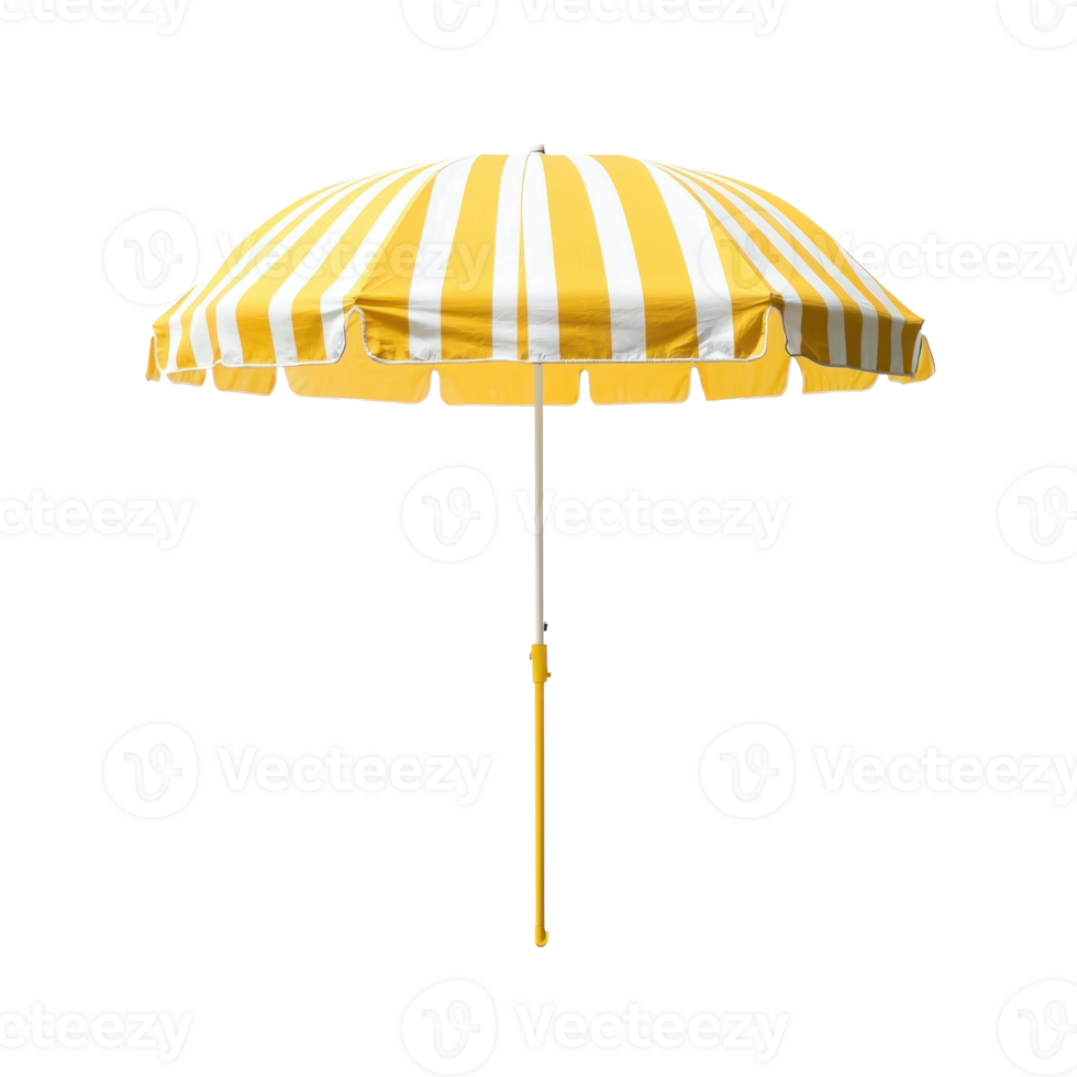 an umbrella with yellow stripes on a transparent background png