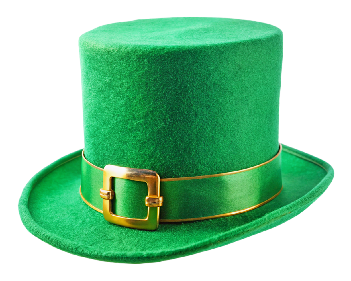 Green Leprechaun Hat with Gold Buckle - St. Patrick's Day Icon png