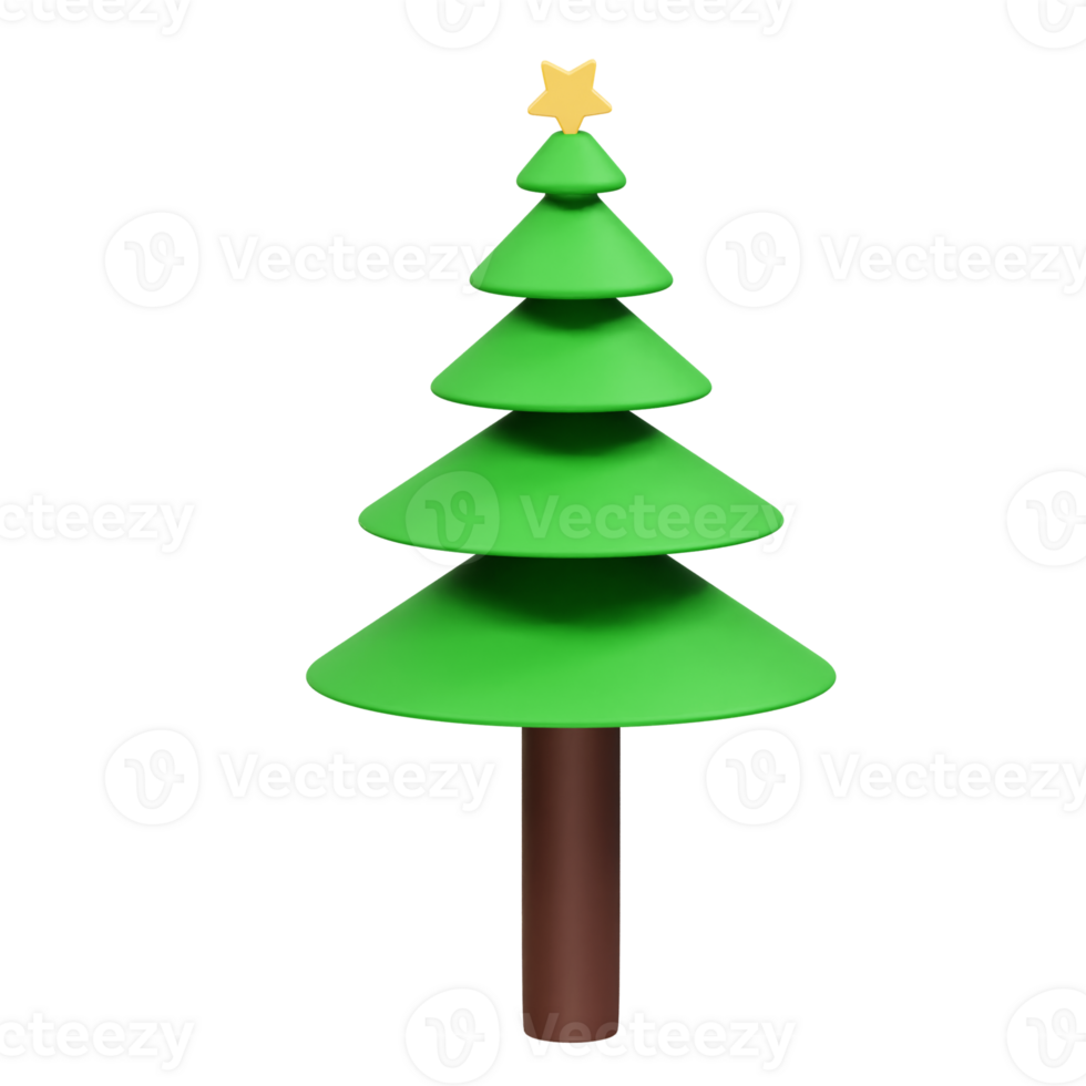 Christmas Tree 3d icon illustration 3d render png