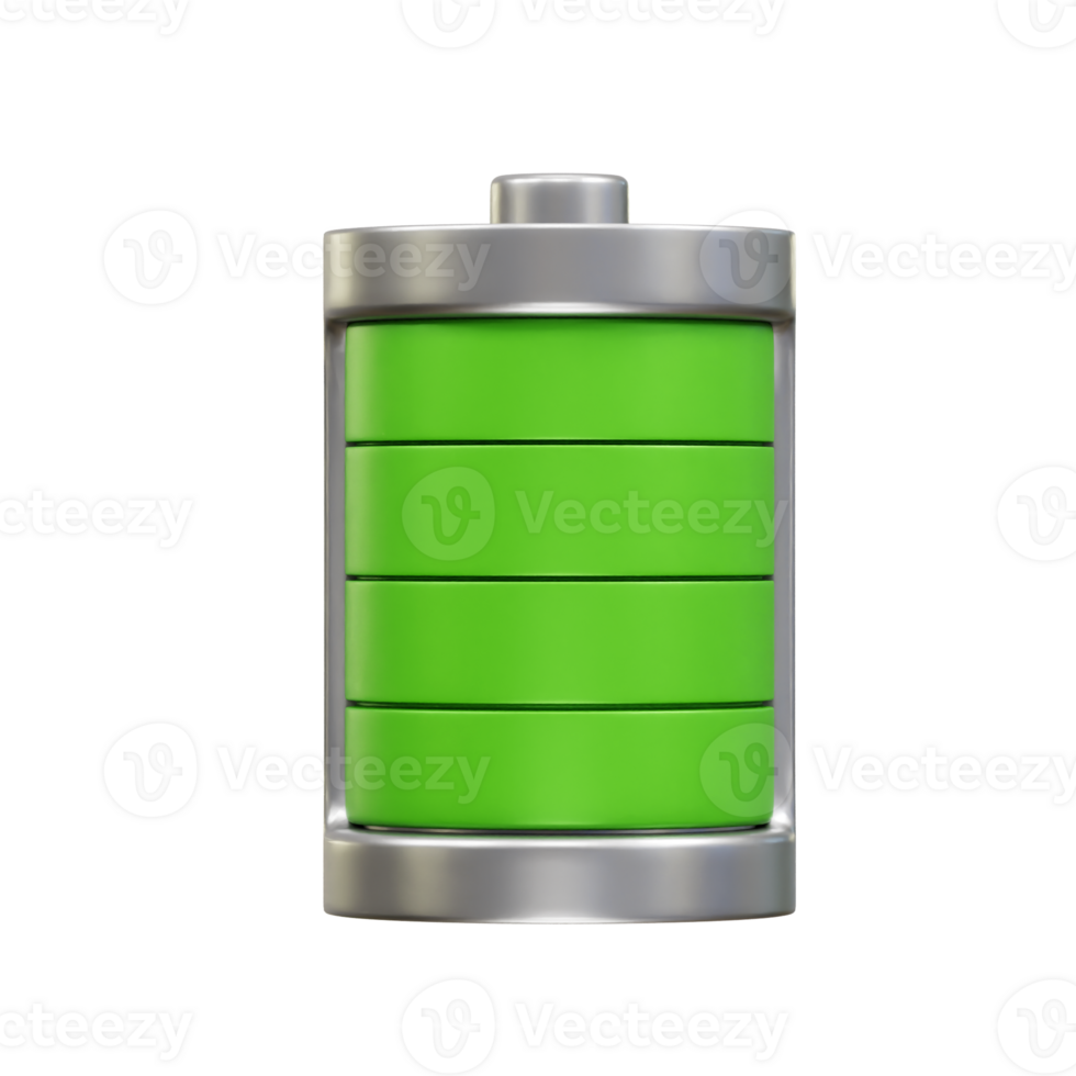 Battery charge indicators icon illustration render 3d png