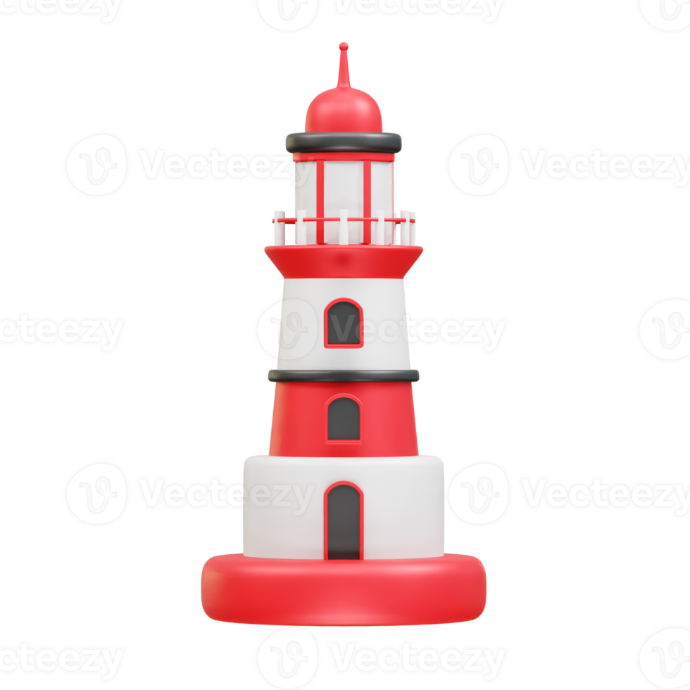 Lighthouse icon 3d render illustration png