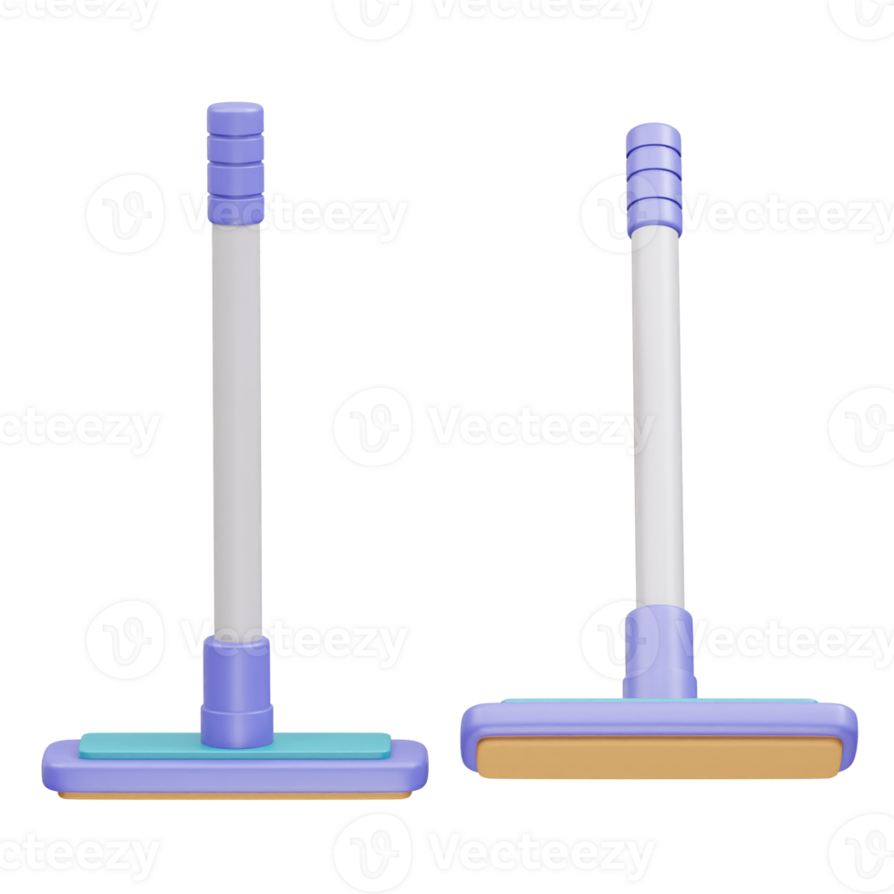 Cleaning broom brush icon 3d render png